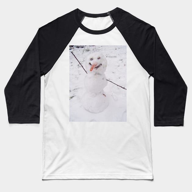 snowman pizzazz Baseball T-Shirt by DlmtleArt